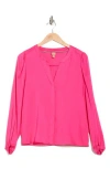 Hugo Boss Biralana Silk-blend Blouse In Pink