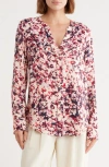 Hugo Boss Floral-print Satin Shirt In Multi