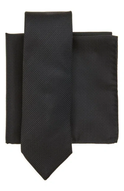 Hugo Boss Boss Black Geometric Jacquard Tie & Pocket Square Set