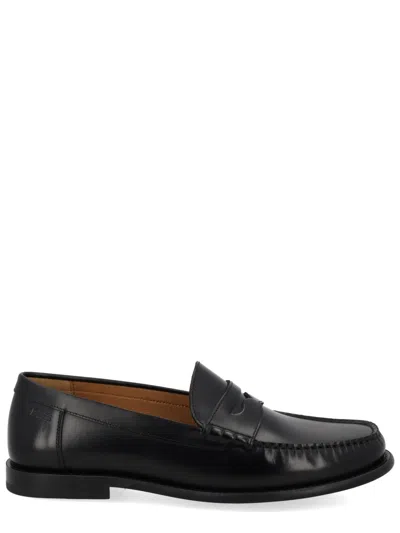 Hugo Boss Boss Black Leather Loafers In Multi