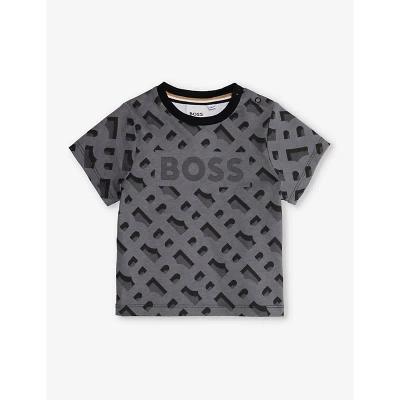 Hugo Boss Babies' Boss Black Logo-print Short-sleeve Cotton-jersey T-shirt 3-36 Months