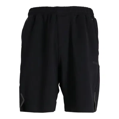 Hugo Boss Elasticated-waistband Track Shorts In Black