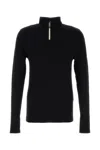 Hugo Boss Stretch Wool Blend High Collar T-shirt In Black
