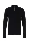 Hugo Boss Stretch Wool Blend High Collar T-shirt In Black