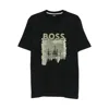 Hugo Boss Logo-print Graphic T-shirt In Black