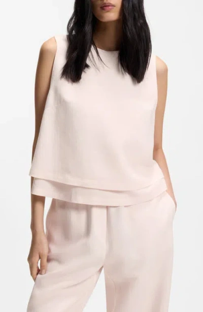 Hugo Boss Boss Bliny Layered Hem Split Back Top In Pink