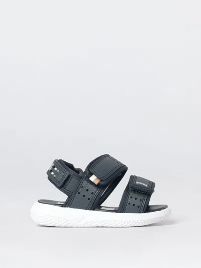 Hugo Boss Babies' Boss Light Technical Fabric Sandal In Blue
