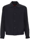 Hugo Boss Collared Buttoned Jacket Ribbed Hem