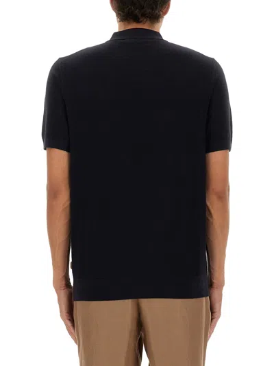Hugo Boss Boss Blue Wool Sweater In Black