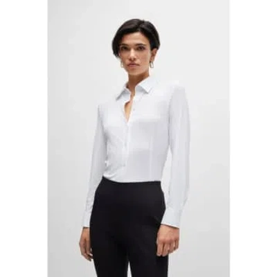 Hugo Boss Boss Boanna Stretch Fitted Shirt Size: 12, Col: White