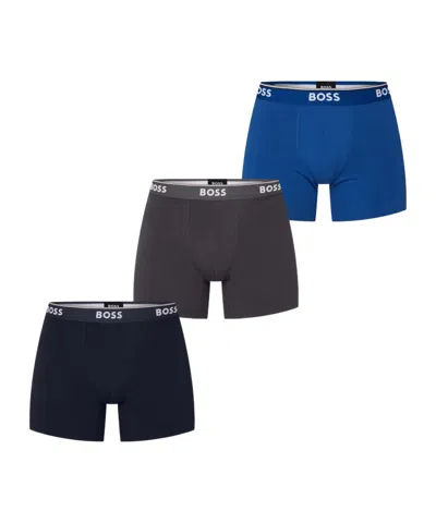 Hugo Boss Boss Bodywear 3 Pack Boxer Briefs With Logo Detail In Multi