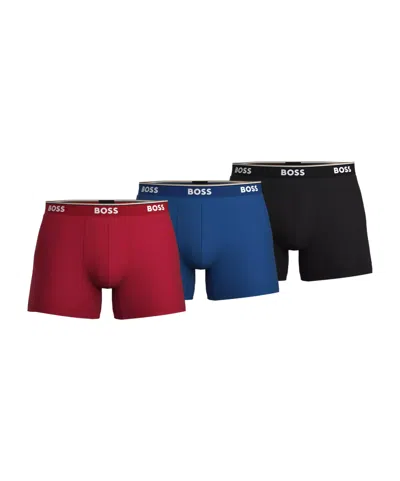 Hugo Boss Boss Bodywear 3 Pack Boxer Briefs With Logo Detail In Multi