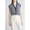 Hugo Boss Bolari Printed Colorblocked Top In Brown