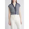 Hugo Boss Bolari Printed Colorblocked Top In Sky Captain Pixel Fantasy