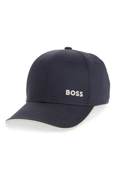 Hugo Boss Boss Bold Logo Adjustable Baseball Cap In Blue