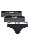Hugo Boss Boss Bold Stretch-cotton Hip Briefs In Black