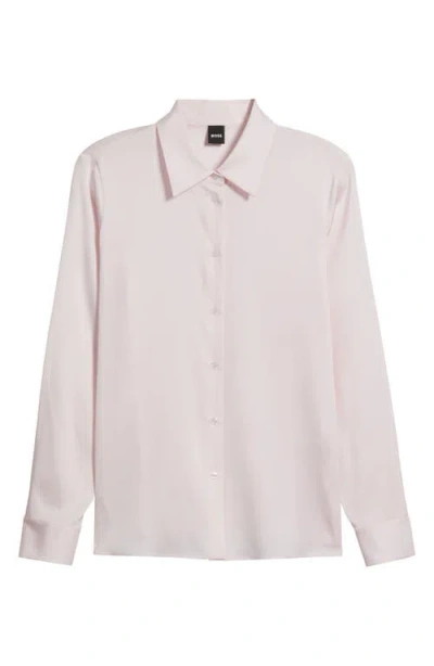 Hugo Boss Boss Bonya Stretch Silk Button-up Shirt In Neutral
