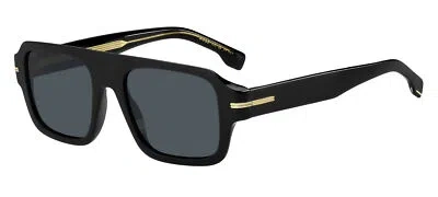 Pre-owned Hugo Boss Boss Boss 1595/s Black/grey 53/19/145 Men Sunglasses In Gray