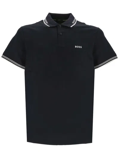 Hugo Boss Boss Boss 50506193 Man Blue T Shirts And Polos In Black