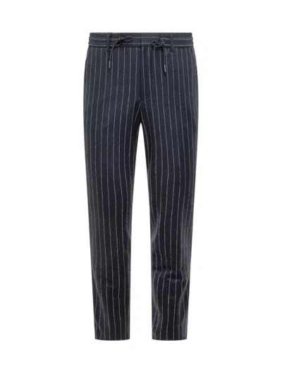 Hugo Boss Boss Boss Blue Pinstripe Pants With Drawstring