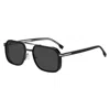 Hugo Boss Boss 55mm Rectangular Sunglasses In Black