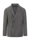 Hugo Boss Boss Boss Double-breasted Jacket In Grey Fabric In Gray