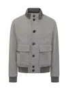 Hugo Boss Boss Boss Grey Wool Jacket With Front Pockets In Gray