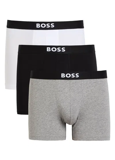 Hugo Boss Boss Boss One Stretch-cotton Boxer Briefs In Multi