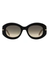 Hugo Boss Boss Boss Oval Chain B1521/n/s Sunglasses Woman Sunglasses Black Size 51 Acetate In Black