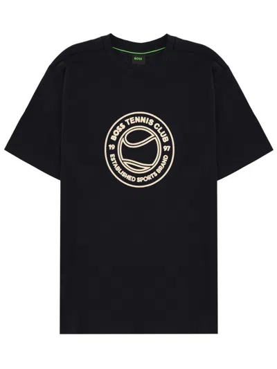 Hugo Boss Mens Dark Blue Tennis Club-print Cotton-jersey T-shirt Xxl