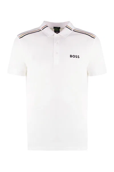 Hugo Boss Boss Boss X Matteo Berrettini - Techno Jersey Polo Shirt In White