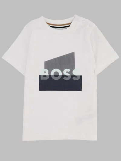 Hugo Boss Boss Boys Baby 100% Cotton Mini T-shirt In White