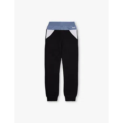 Hugo Boss Boss Boys Black Kids Branded Drawstring-waist Cotton-blend Jogging Bottoms 4-16 Years