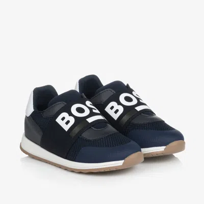 Hugo Boss Kids' Boss Boys Blue Slip-on Trainers