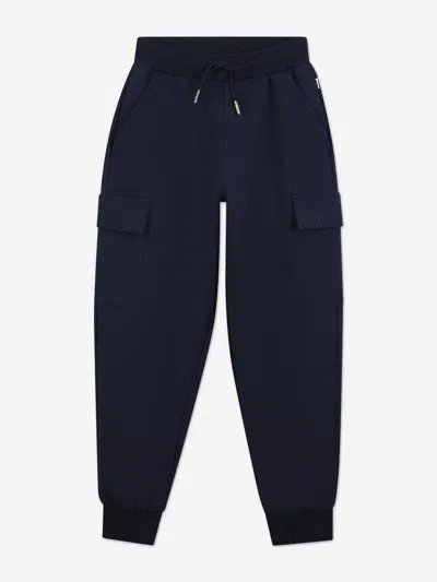 Hugo Boss Babies' Boss Boys Cargo Track Pants In Blue