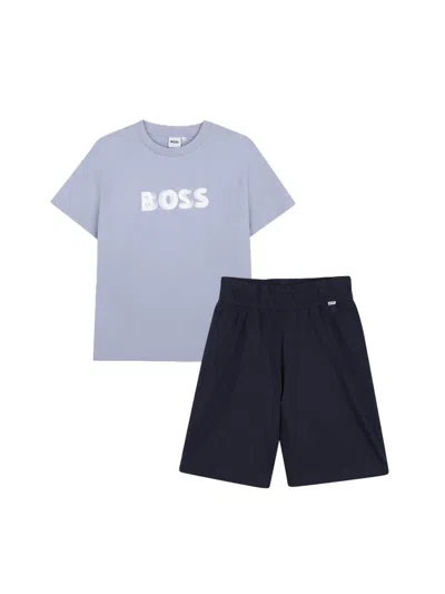 Hugo Boss Boss  Set T-shirt+bermuda In Blue