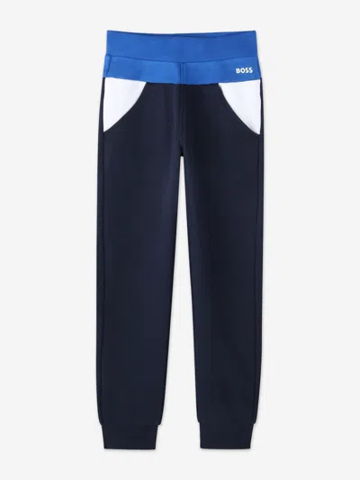 Hugo Boss Babies' Boss Boys Colourblock Joggers In Blue