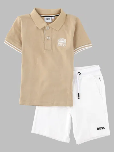 Hugo Boss Boss Boys' Cotton Stretch Set In Brown