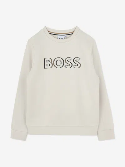 Hugo Boss Kids' Boss Boys Embossed Logo Sweatshirt In Neutral