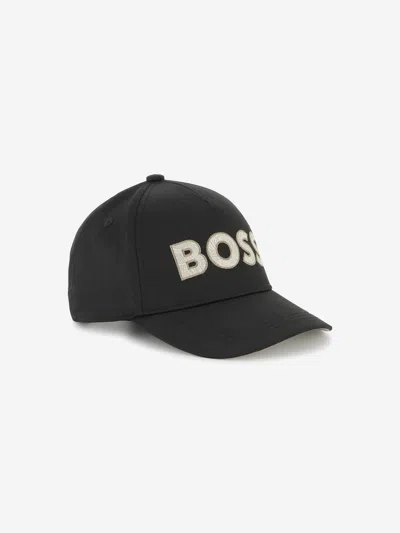 Hugo Boss Kids' Boss Boys Embroidered Logo Cap In Black