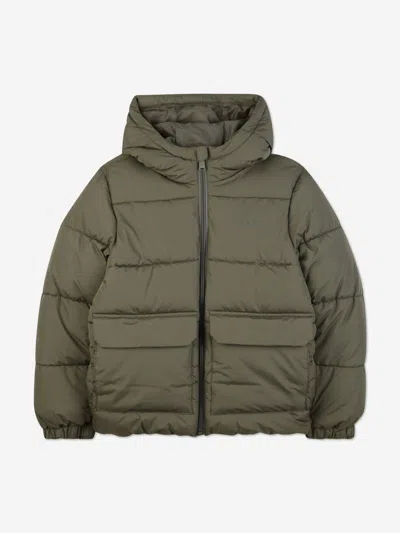 Hugo Boss Kids' Boss Boys Hooded Puffer Jacket In Green