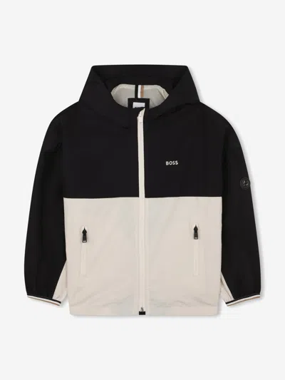 Hugo Boss Boss Kids Hooded Jacket In Black