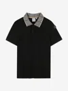 Hugo Boss Boss Boys Jacquard Collar Polo Shirt In Black