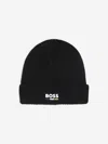 Hugo Boss Boss Boys Knitted Beanie Hat In Black