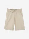 Hugo Boss Boss Boys Linen Bermuda Shorts In Brown