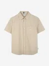 Hugo Boss Boss Boys Linen Shirt In Brown