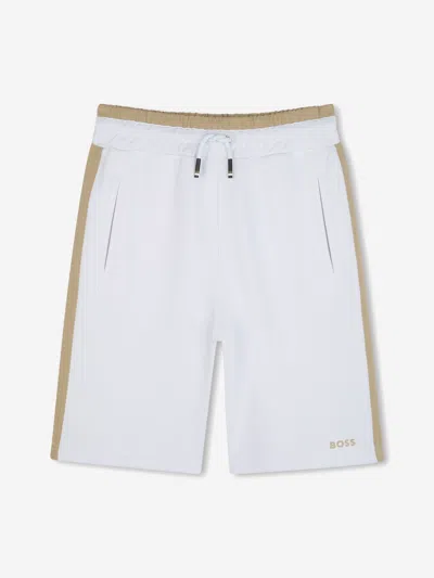 Hugo Boss Kids' Boss Boys Logo Bermuda Shorts In White