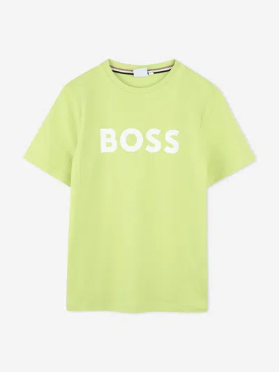 Hugo Boss Babies' Boss Boys Logo Print T-shirt In Green