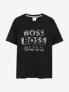 Hugo Boss Boss Boys Logo Print T-shirt In Black