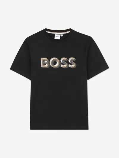 Hugo Boss Babies' Boss Boys Logo Print T-shirt In Black